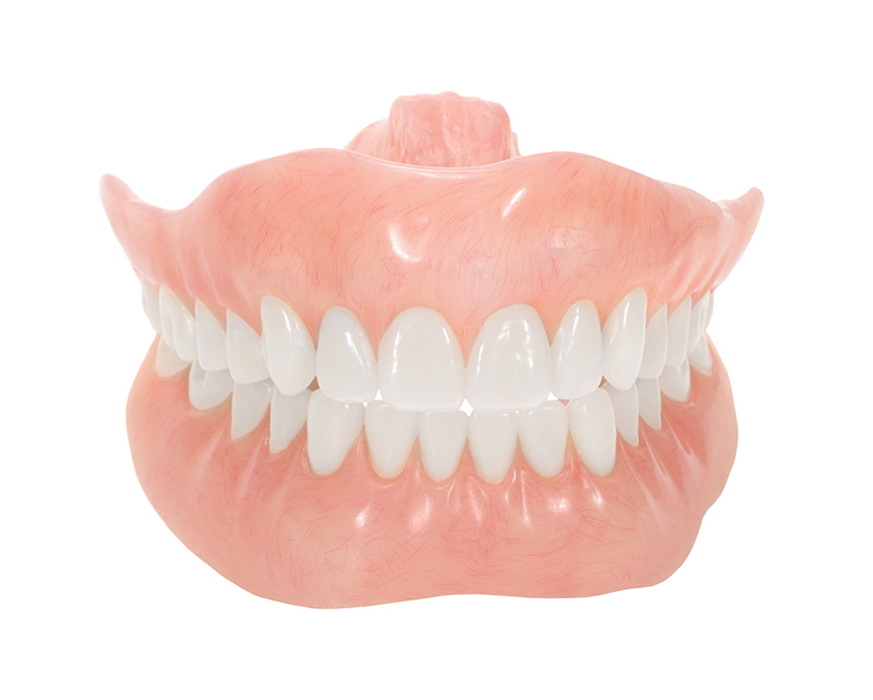 An upper and lower complete denture